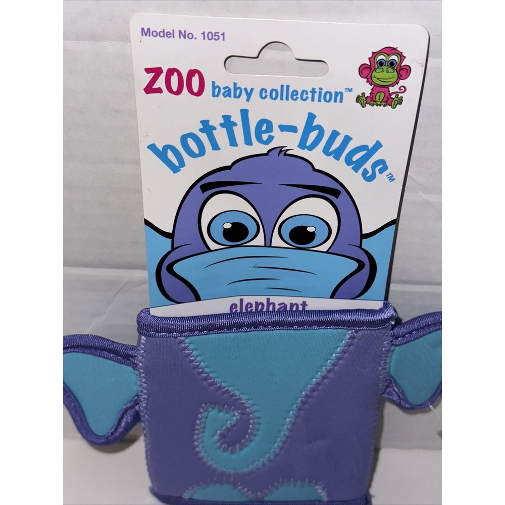 KidKusion Bottle-Bud Koozie Elephant Zoo Baby Collection Neoprene Beverage Hold - Picture 6 of 16